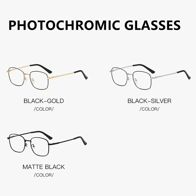photochromic gafas de sol para mujer gold metal rectangle retro glasses frames optical oculos de grau latest eyeglass frames men
