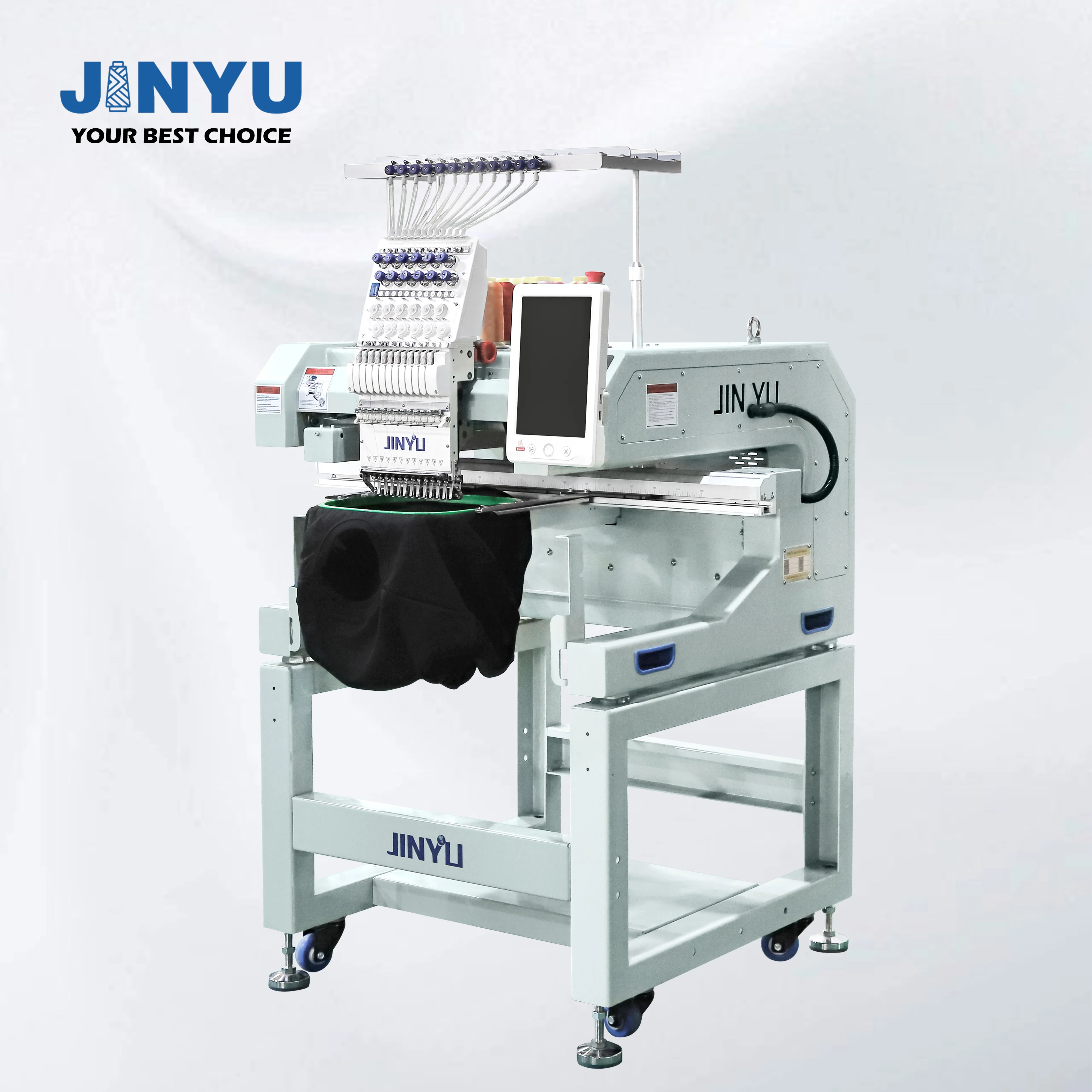 Высокоскоростная одноголовная 12/15 игла Jinyu, многофункциональная вышивальная машина 500*800 мм, промышленные мини-швейные машины