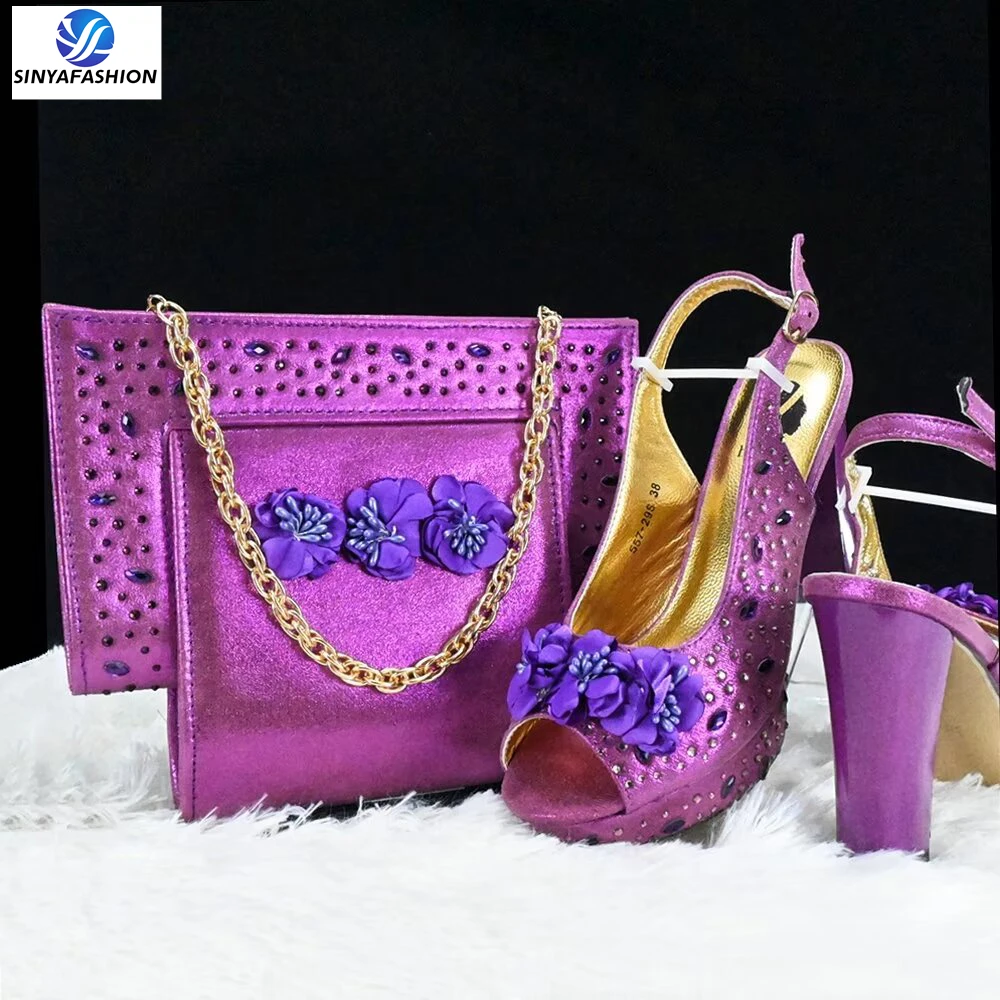 Hot Sell Italian Design Big Bag and Shoes Beautiful Women Shoes to Match Bag High Quality African Shoes Set
