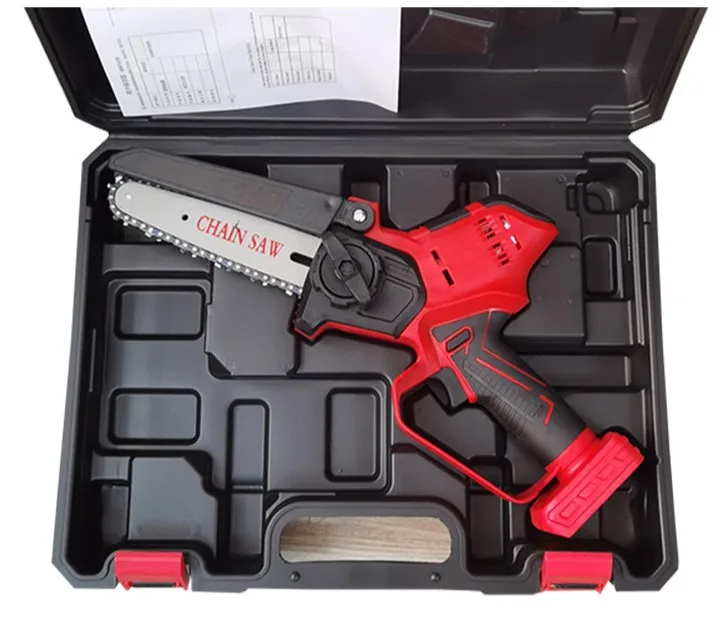 Hot Sale 6 Inch Electric Branch Pruning Saw Specialized Battery Operated Black Motor Saw Hard Outdoor Wood Cutting Chain Saw