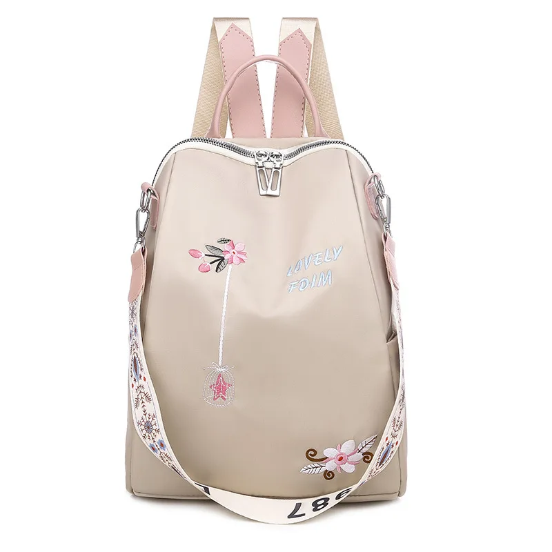 Women new style fashion minimalist travel fabric for oxford female hydration embroidered pattern sheet backpack women bag