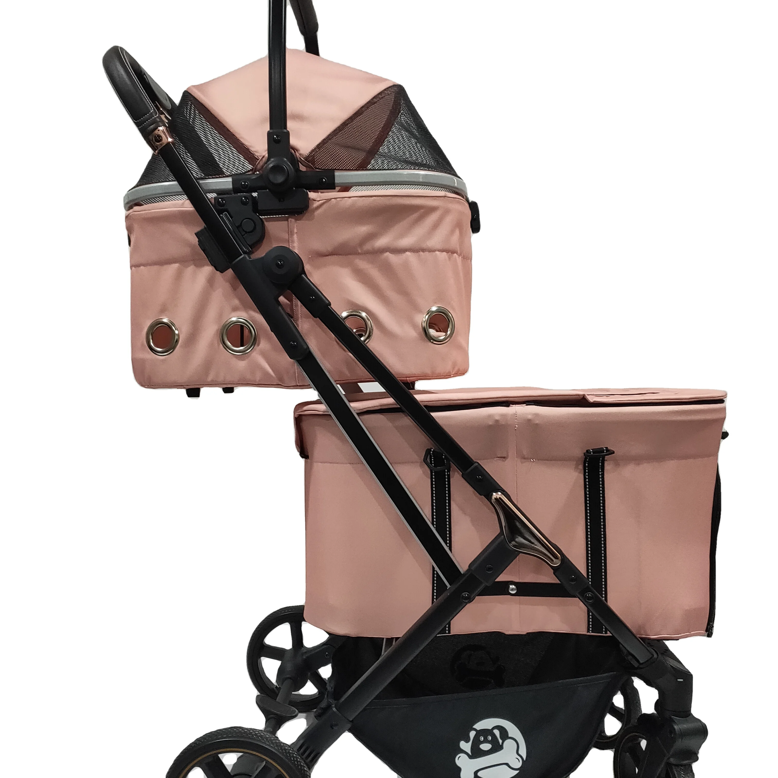 Convertible Compartment Stroller Travel Carriage dog stroller pet trolley for Small, Medium and Large Pets