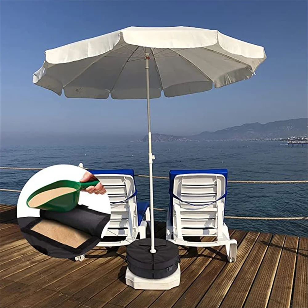 Windproof Beach SunShade Tent Pole Sandbag Umbrella Base Canopy Weight Bag for Stand