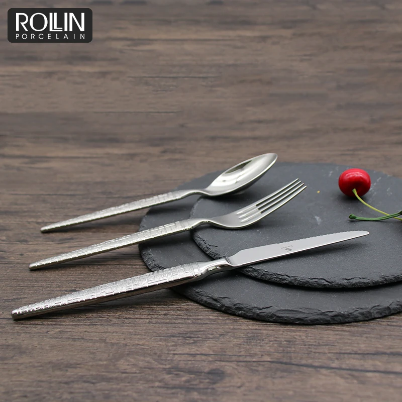 Baroque Cutlery Luxury Flatware Sets For Gift Stainless Cutlery Tableware Wedding Set