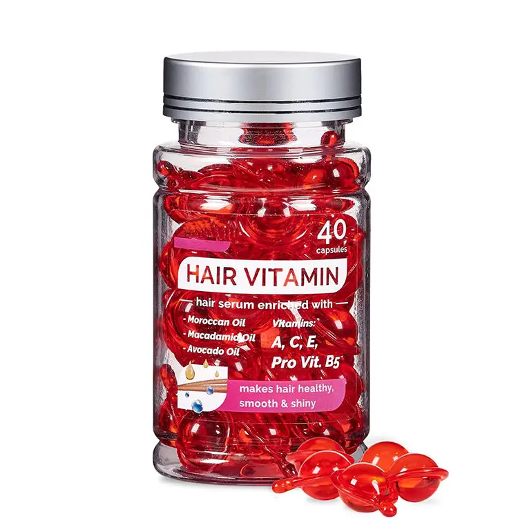 Hot Sale Private Label Organic Hair Treatment Capsule Serum Hair Care Smooth Vitamin Hair Oil Capsules