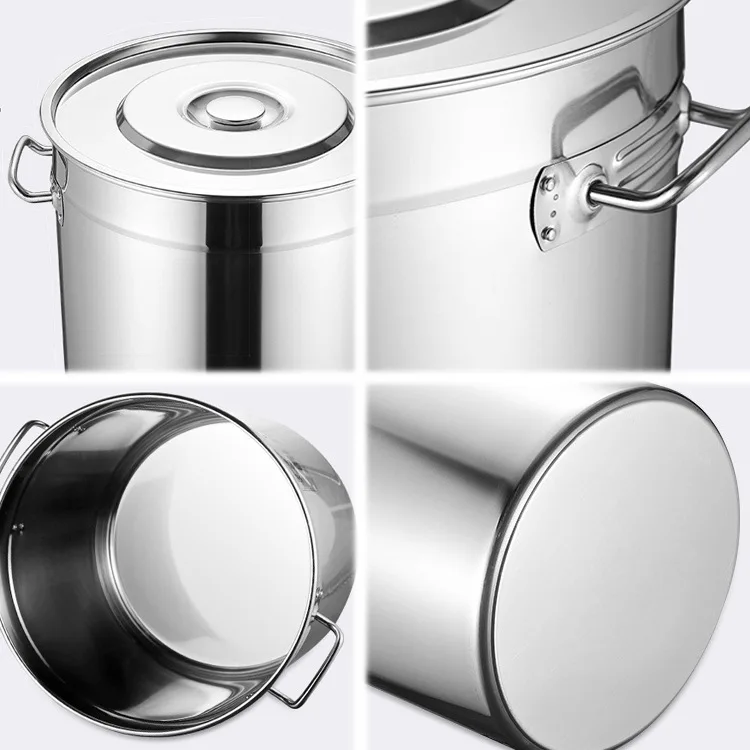 Heavy Duty Multipurpose 304 stainless steel stock pot 21L Cookware soup pot with steel lids