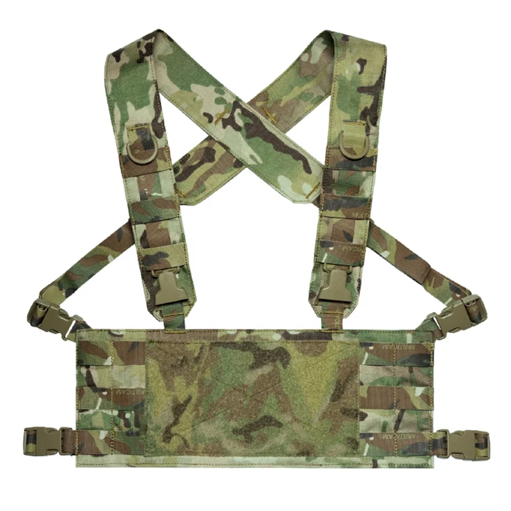 YAKEDA Tactical Vest Chest Rig Bag Load Carrier Vest Load Bearing Equipment Setups Padded Battle Belt With Chest Rig Tactical