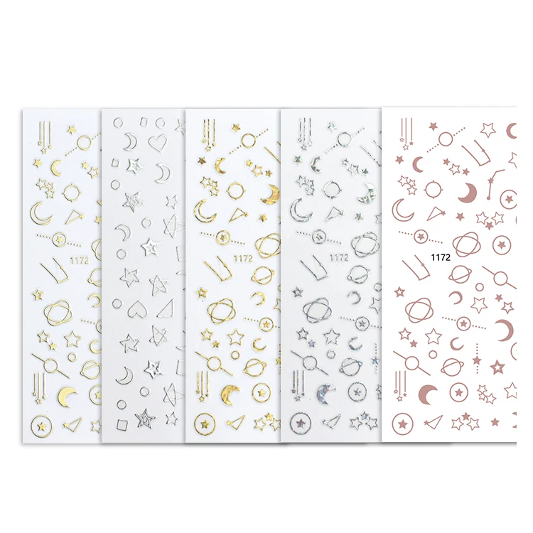 joyful 1167-1172 Star Moon nail enhancement sticker gilding nail Decal Japanese strap glue moon face paste