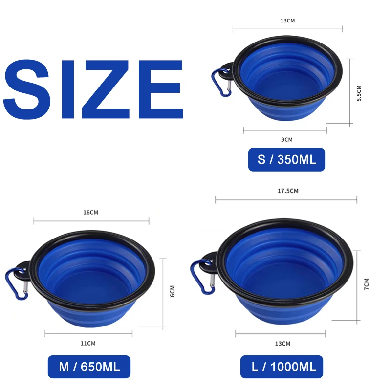 NOT TPE Eco Friendly Expandable Silicone Pet Bowl Portable Foldable Travel Outdoor Feeding Dog Cat Food Safe Bowl