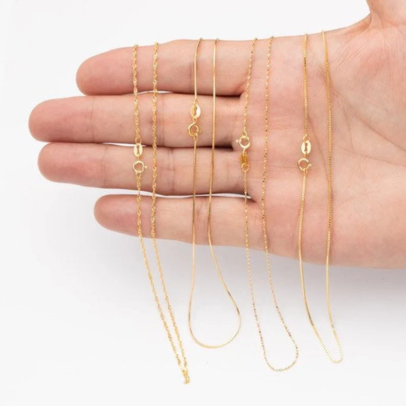 Custom Fashion Gold Chain 40cm 45cm 14k 18k Gold Plated Jewelry Necklace for Men