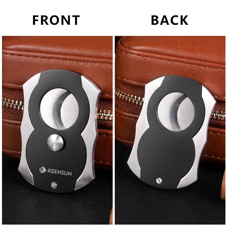 high quality black 420J2  stainless steel 0.9 Hole diameter Cigar Cutter for cigar accessories