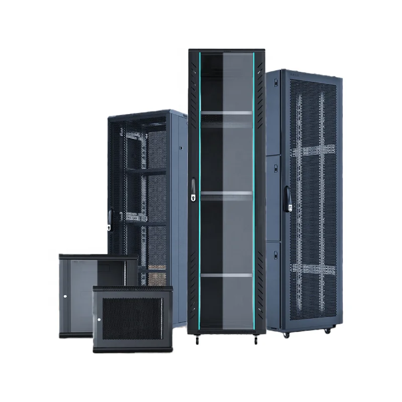 Заводской индивидуальный 6u 9u 12u 15u 18u 22u 27u 32u 37u 42u 47u 19-дюймовый SPCC холодный стальной утолщенный стандартный сетевой шкаф