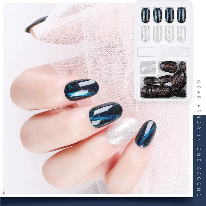 Wholesale Cheap 10 design full Cover nail tips Press On Artificial fingernails Extension Colorful Art design Nails Tips Set