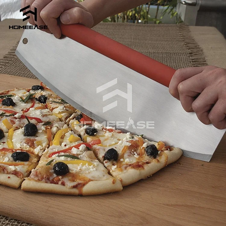 Custom Logo Stainless Steel Knife Blade With Protective Cover Kit Slicer  Rubber Handle Pizza Cutter
