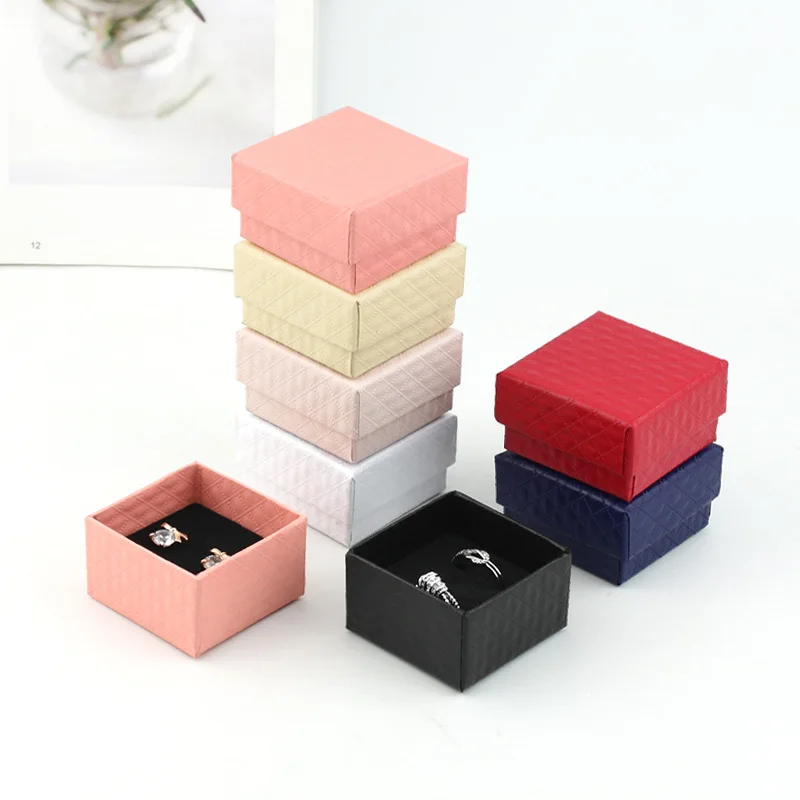 Wholesale Custom Rhomboid Luxury Solid Color Ring Box Wedding Gift Packaging Paper Boxes For Ring Necklace