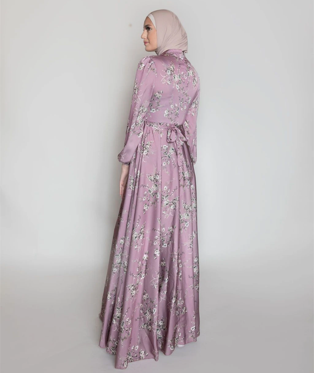 Long Sleeves Abaya Islamic Clothing Floral Gamis Indonesia Pakistani Muslim Boho Dress