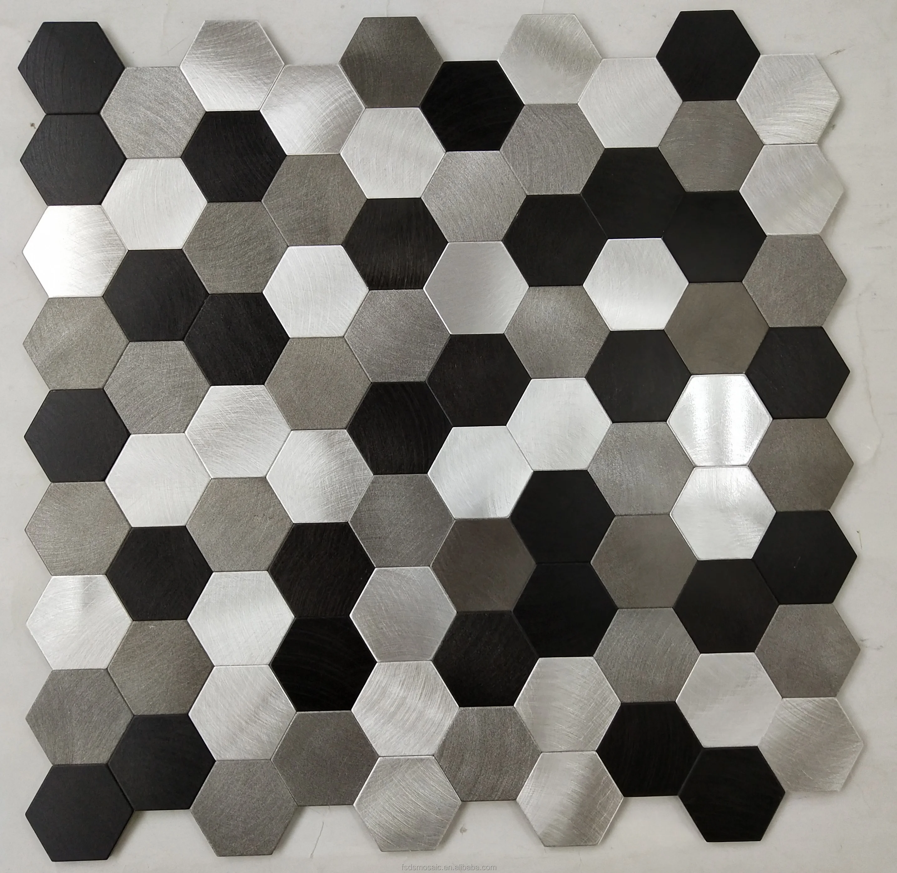 Cheap Price Peel and Stick Metal Mix Glass Mosaic Hexagon Tile for Kitchen