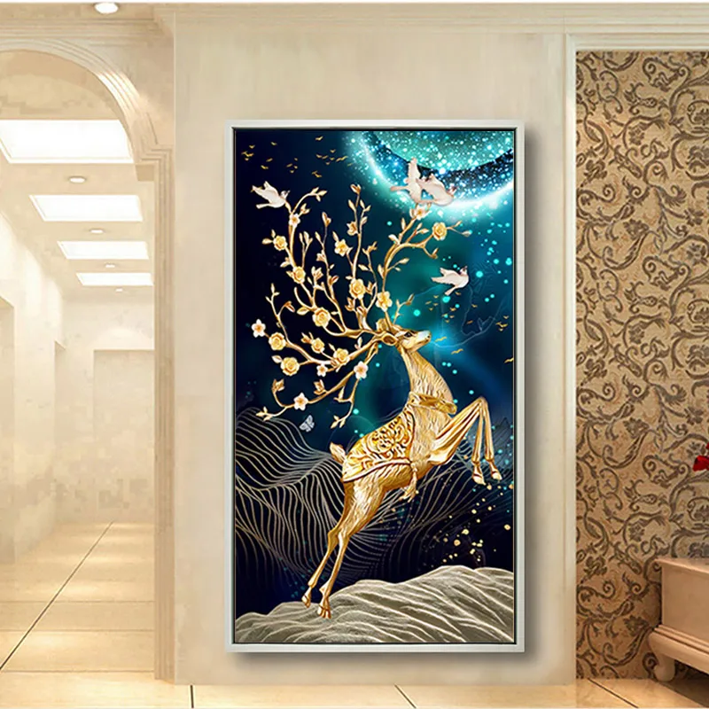  The latest style diamond painting 6 pieces a box of mortar square clay giraffe wall decoration holiday