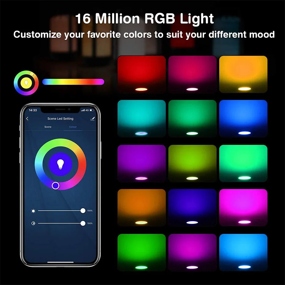 LED Bulb GU10 Spotlight RGB Dimmable 8W Smart Wifi or IR Remote Control RGB and White
