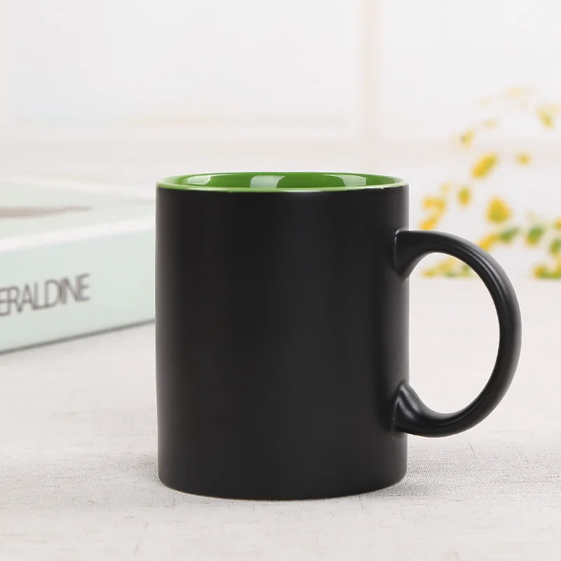 Custom LOGO 10Oz 320ml High-temperature Firing Transparent Glaze Coffee Ceramic Mugs Straight Water Cup For Business Gifts