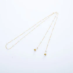 Anti Slip Gold Plated Plated Color Chain Stainless Steel Holder Hanging Neck White Pearl Sunglasses Eyeglass Beaded Chain