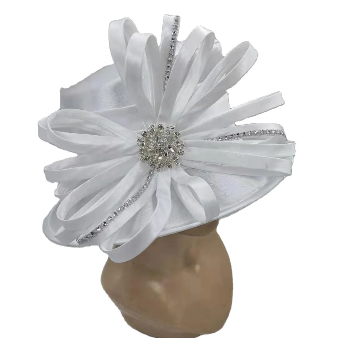 Самые лучшие модные широкое шляпа с широкими полями белые торжественные платья для вечеринок женская церковная шляпа оптовая продажа Новые Элегантные для женщин на День Матери