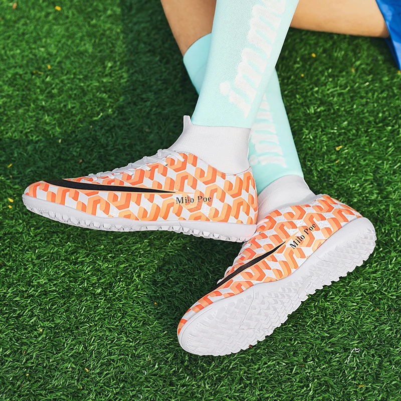 New football shoes size 35-47 cleats MG TF artificial turf natural grass soccer shoes for men
