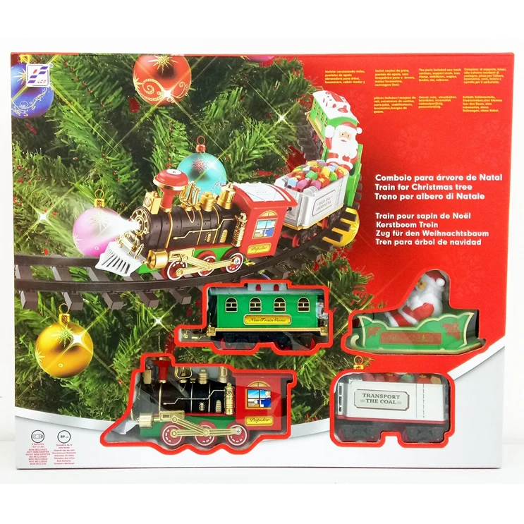Christmas top-selling Battery operation Christmas train set Classic style rail train track set on Christmas tree
