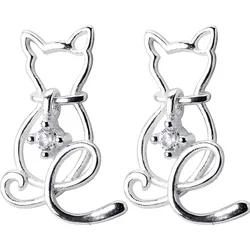 Fashion Unicorn Earrings 925 Sterling Silver Zircon Cat dolphin rabbit Stud Earrings With High Quality