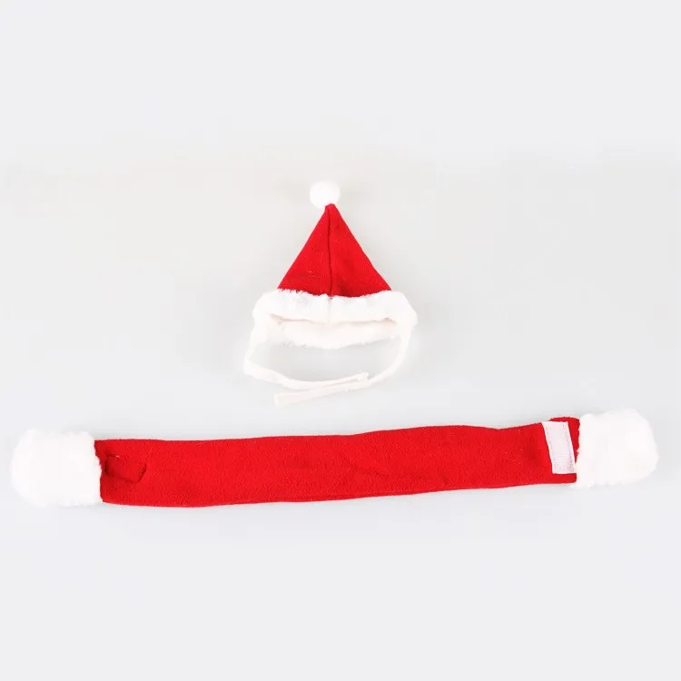 Dog Hat and Scarf Christmas Set, Stylish Red Christmas-themed Pet Accessories for Dogs and Cats