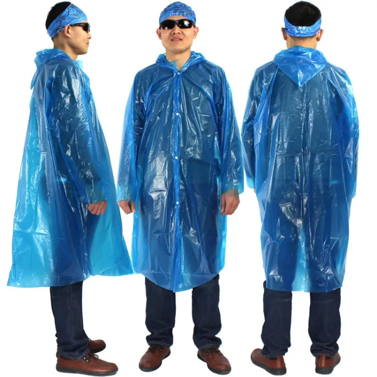 Portable Disposable Poncho Raincoats for Men Women Rain Poncho Emergency Fisherman Rain Coat