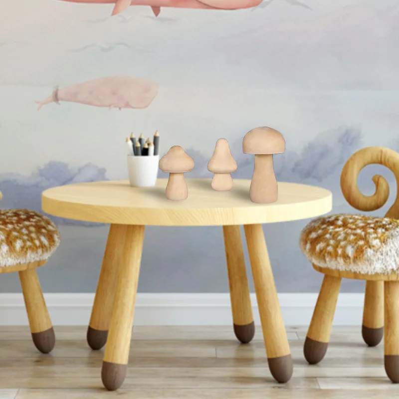 Unfinished wood Mushroom Various Sizes  Wooden Mushroom Craft  customizable DIY mini wooden  set