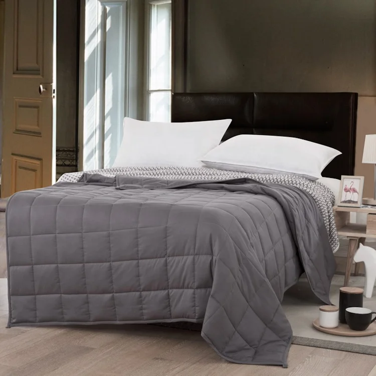 Customized Heavy Weighted Blanket Solid Color Good Sleeping Comfortable Soft Winter Warm Pure Cotton Heavy Weight Blanket