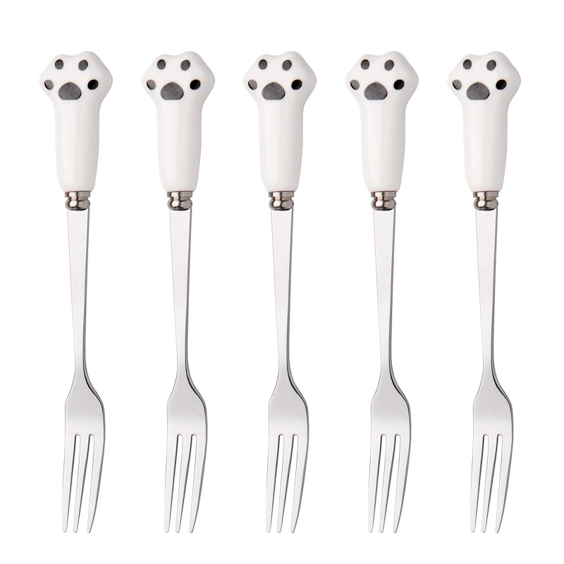 Ceramic cat claw handle flatware,cutlery gift for children