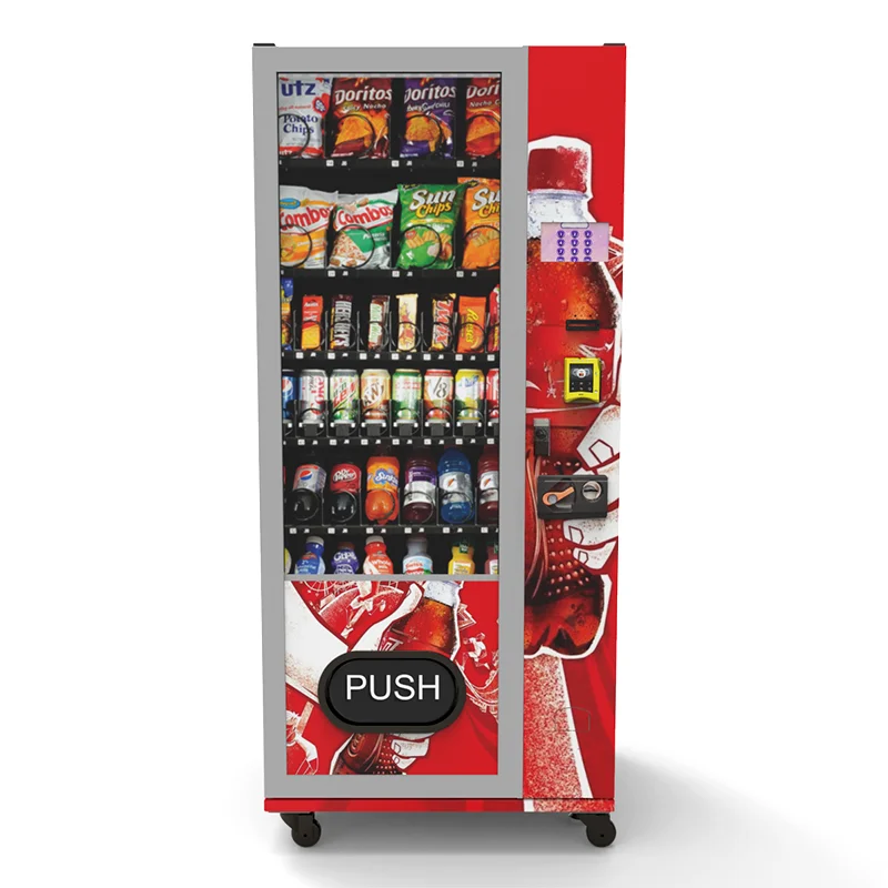 Outdoor Combo Beverage and Snacks Smart Vending Machine Maquina Expendedora 150W Black White 80-600 Pcs ZD--L-7-WM Zhongda SPCC