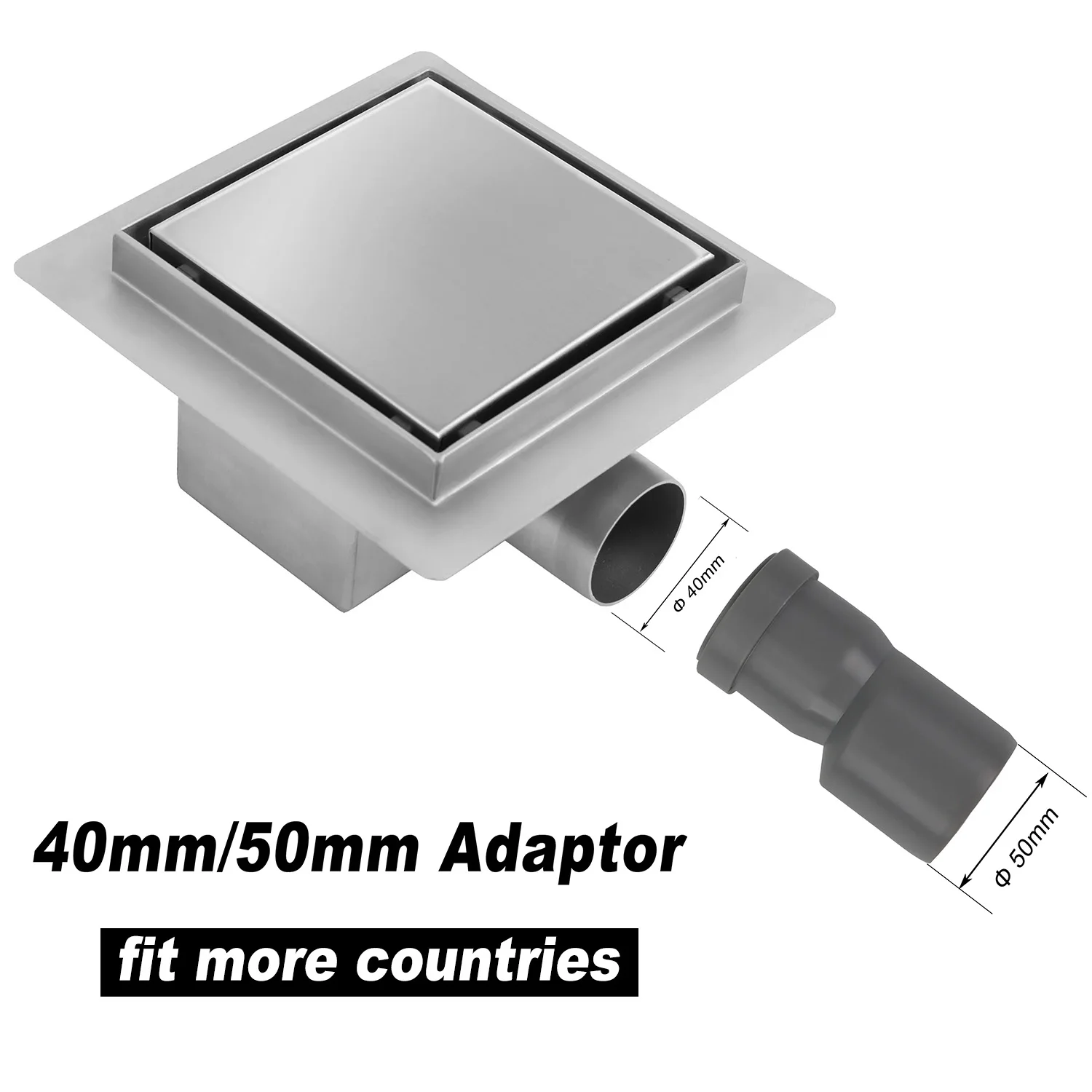 New Design Wholesale Shower Floor Drain 304 Stainless Steel Square Toilet Bathroom with Siphon