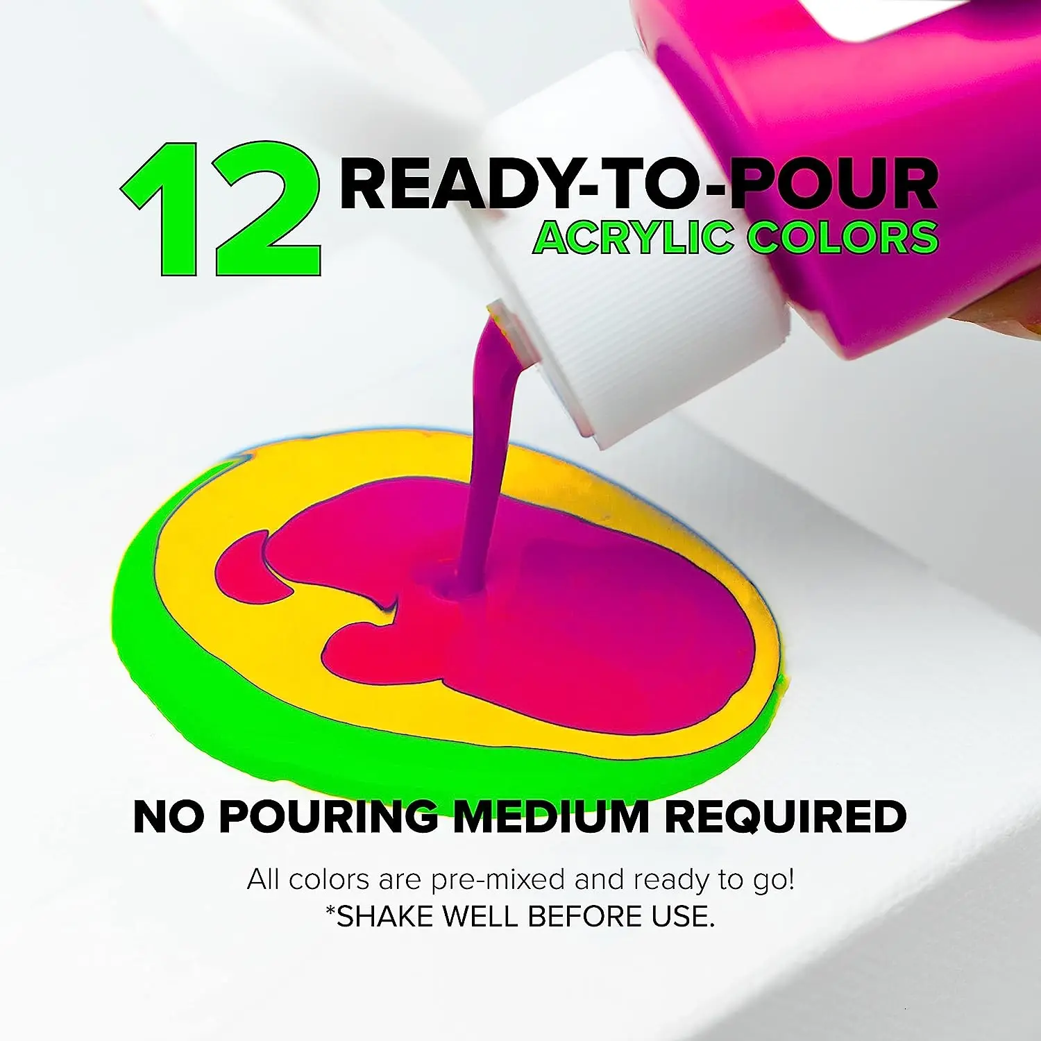 12 color bottles acrylic pouring painting glow in the dark acrylic paint professional neon acrylic paint