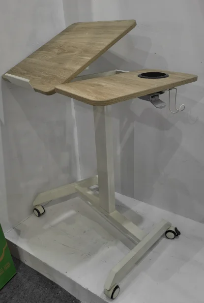Adjustable Stainless Steel Folding Multifunctional Mobile Laptop Dining Cheap Hospital Overbed Table