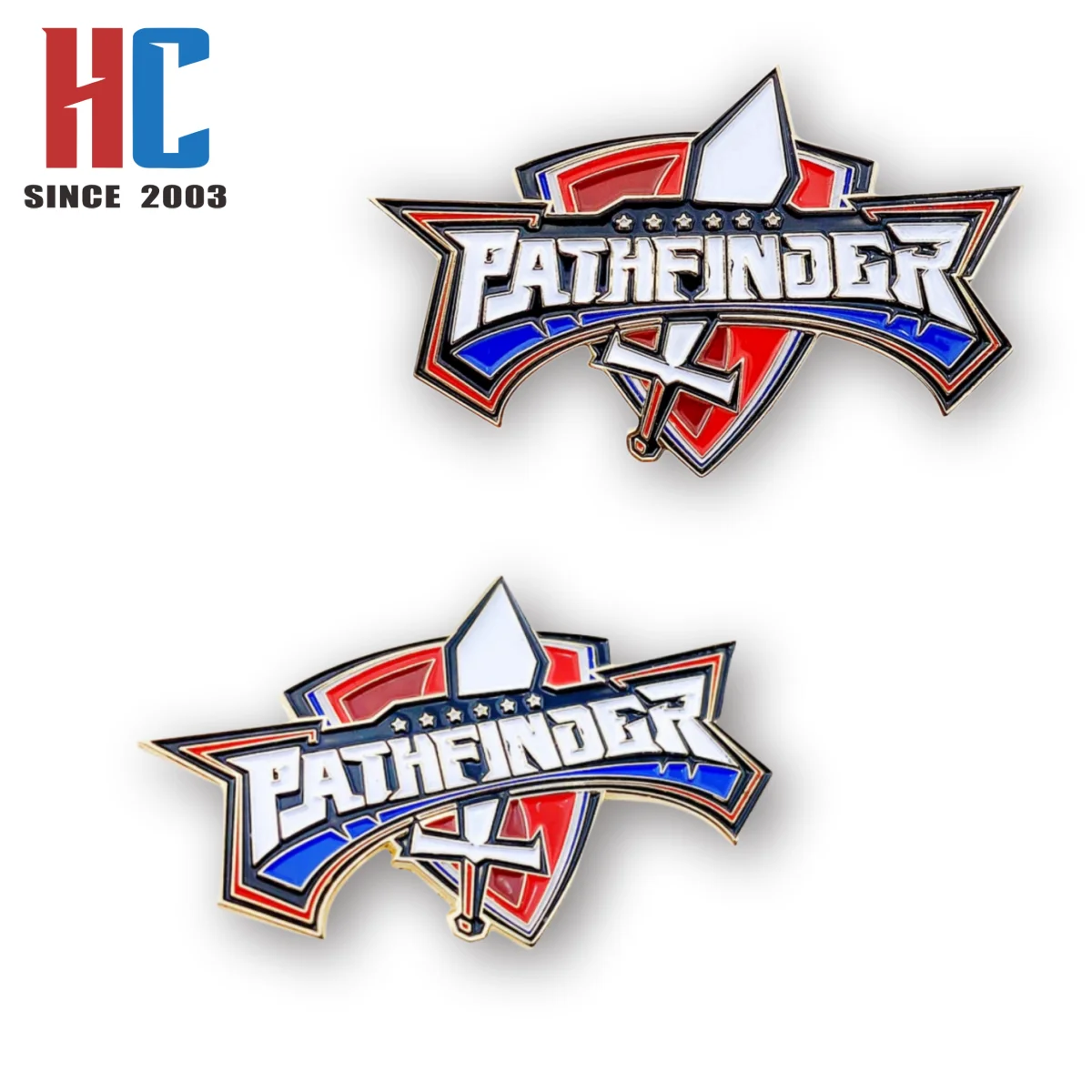 20 Years Factory Customized Path finder Sword And Shield Pin  Adventist Christian Camporee Soft Enamel Lapel Pin