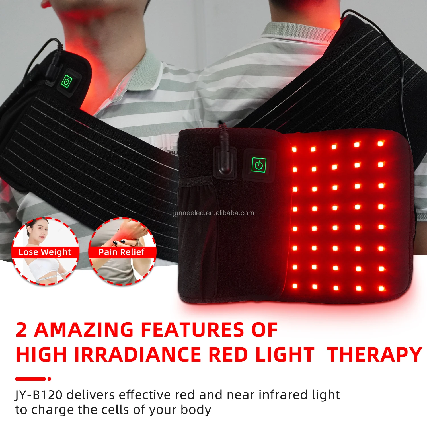 Portable 660nm 850nm red near infrared light Red light therapy equipment Animal Red Light Belt for Horse Dog Cat