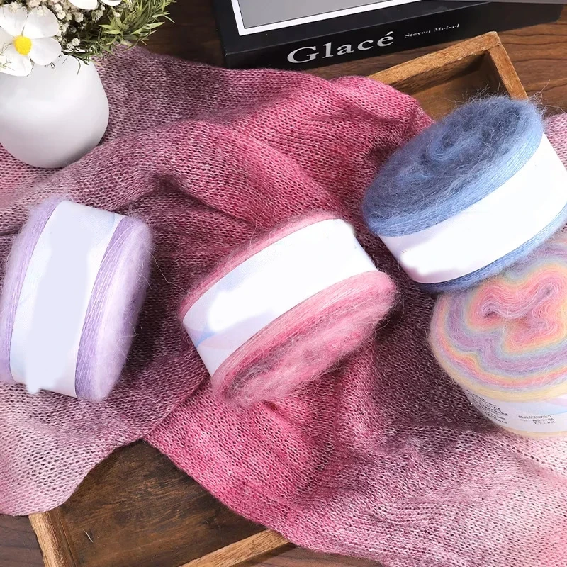 Wholesale Price Manufacturers Fancy Multi-color 100g Yarn Mohair for Fashion Sweater