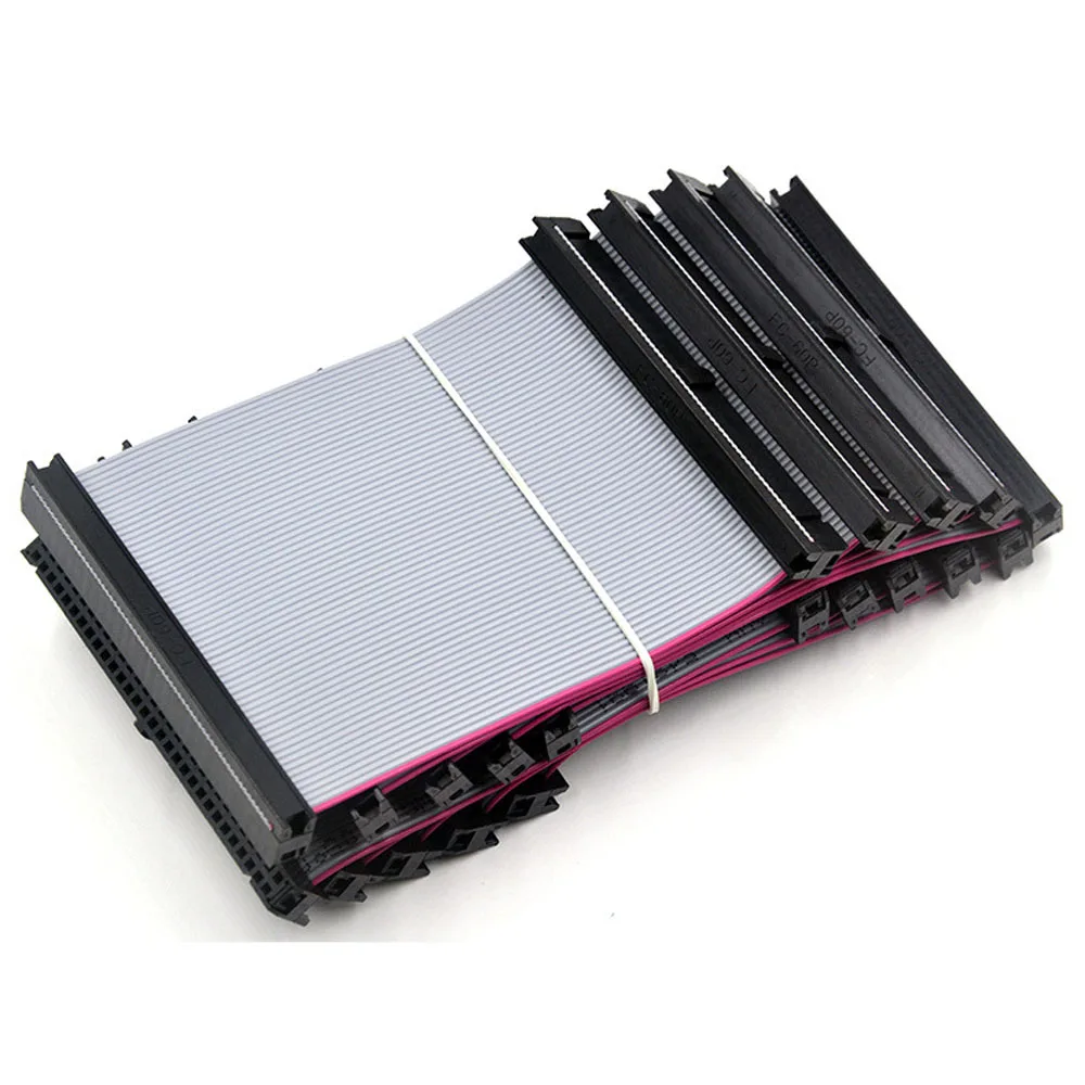 Custom made 2*30P 2.54FC/IDC 60P 100MM grey Flexible Flat Cable wire assembly wiring harness