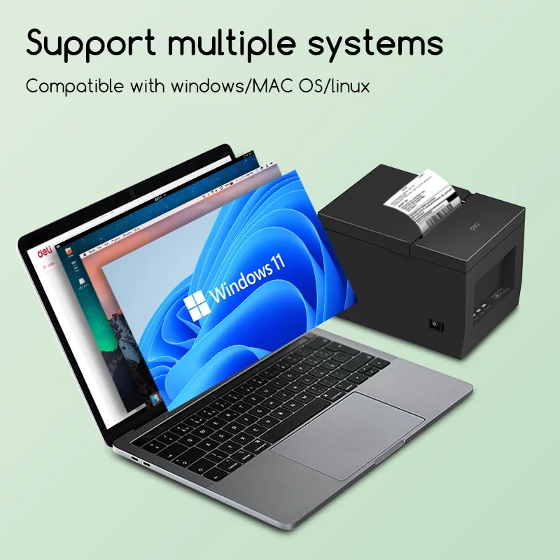 Deli E801PN Wireless Bluetooth Thermal Label Printer Self-adhesive Express Sheet QR Code Tag Barcode Machine