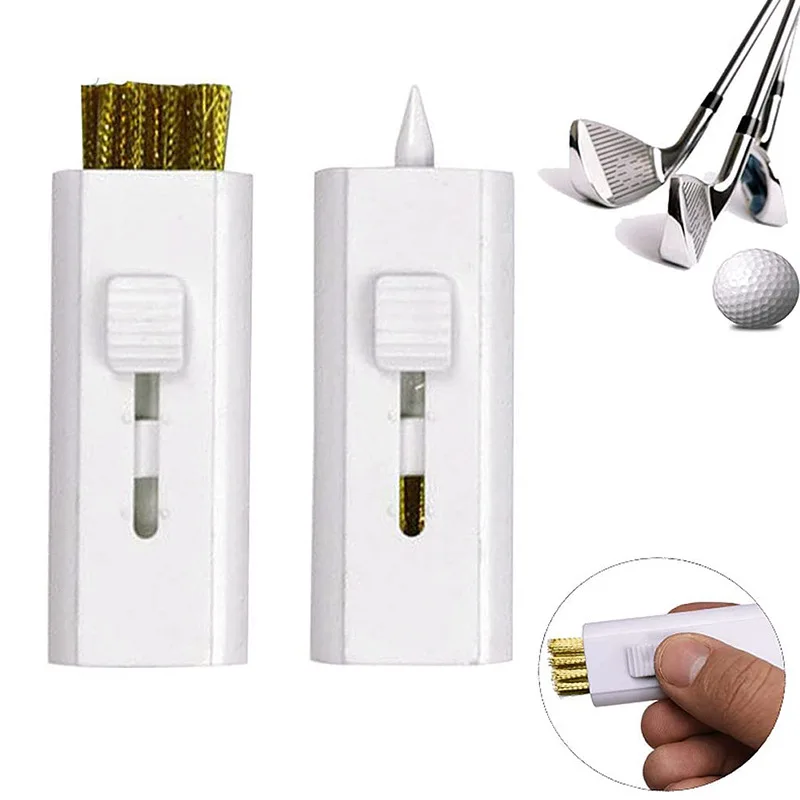 Hot Sale  Golf Accessories Tools Golf 2-in-1 Club Brush Pocket Retractable Golf Cleaning Tool