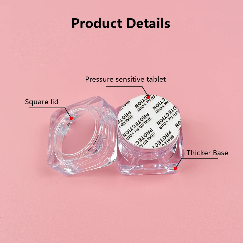 Travel Size Acrylic Transparent Cream Containers Private Label Empty 5g Cosmetic Bottle Vegan Jar