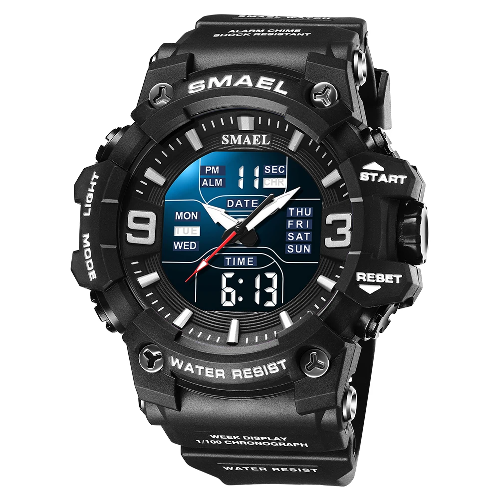 Sport Brand SMAEL 8049 Electronic Watch Digital Men Wristwatches White G Style Waterproof Swim Male Watch