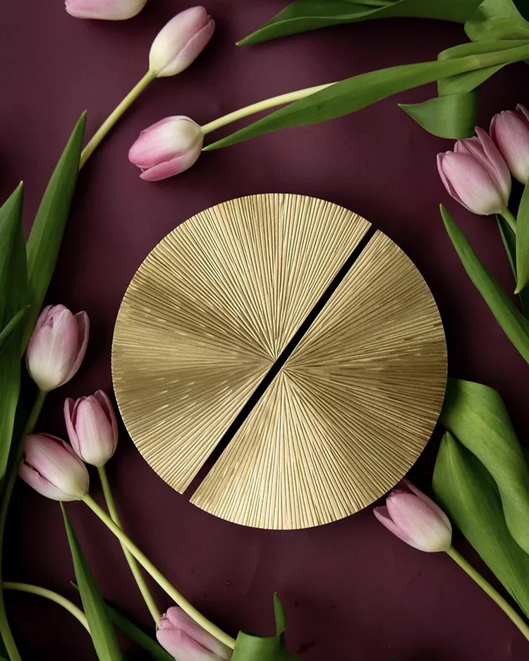 Brass Handmade Hammer Pattern Flat Cabinet Door Handle Gold Half Round Handle