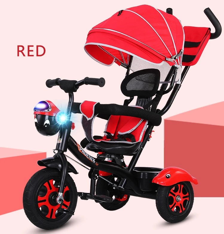 Wholesale Children 4 in 1 baby tricycle with push handel / 3 wheels baby trike stroller for sale