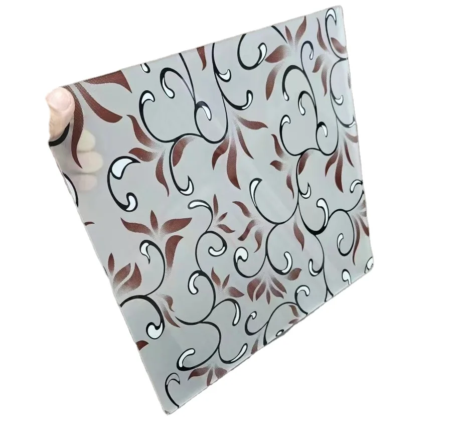 HUAJINDE Silk Printed Decorative Glass 3mm 4mm 5mm for Bathroom Kitchen Outdoor Living Room