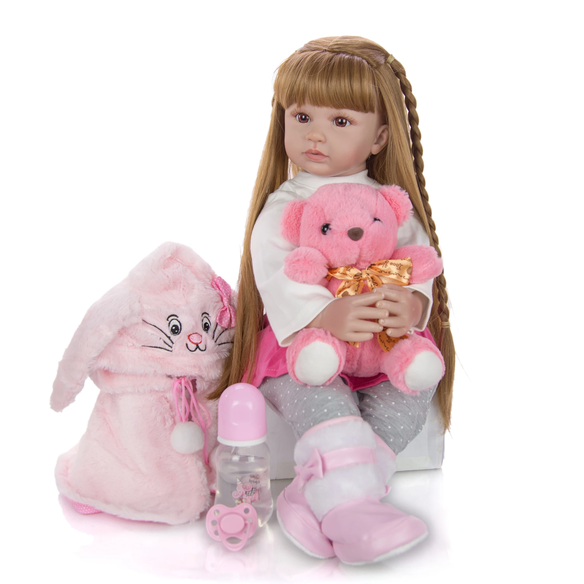 Модные из натуральной ткани тела Reborn Baby Reborn Девочка Кукла 60 см похожая на настоящую перерожденные куклы младенцы, оптовая продажа Reborn Baby куклы игрушки